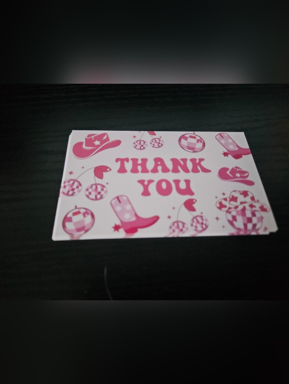 Thank You Card with Pink Western Design